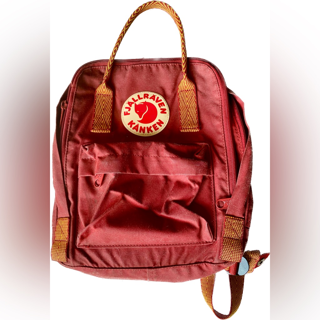 Fjallraven Women's Kanken Mini Backpack Ox Blood Euc